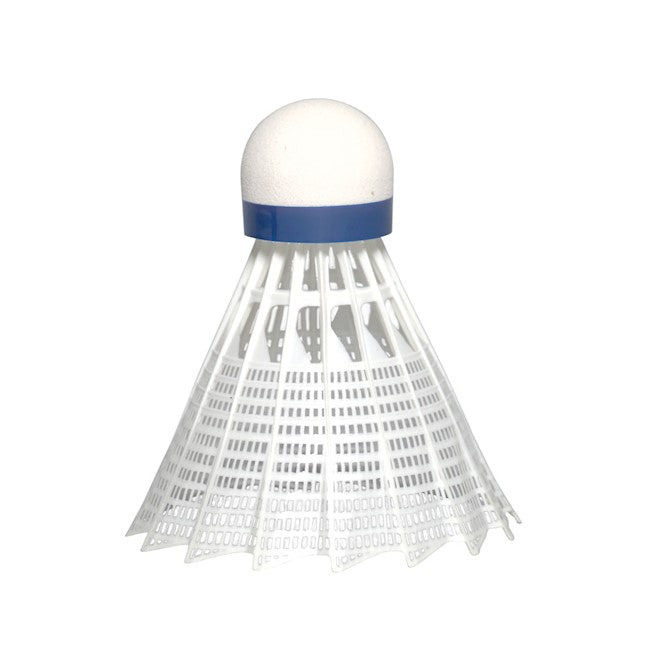 JEX 600 Official Grade Nylon Shuttlecock Foam Base - Medium Speed - White Skirt - 6 Pieces Per Tube